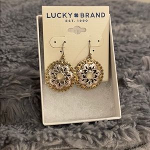 Luck Brand gold and silver earrings